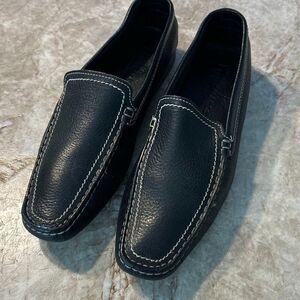 Italian Made Black Leather Loafers 8.5